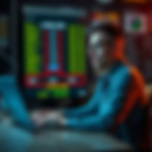 A person sitting at a desk with a laptop showing sports betting odds, looking thoughtful about their financial losses and future plans.