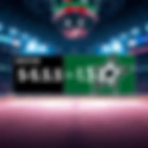 Graphic showing sports betting odds for Boston and Dallas Stars, highlighting their point spreads