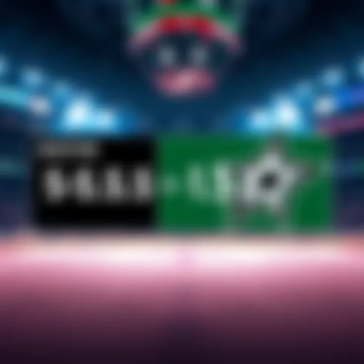 Graphic showing sports betting odds for Boston and Dallas Stars, highlighting their point spreads