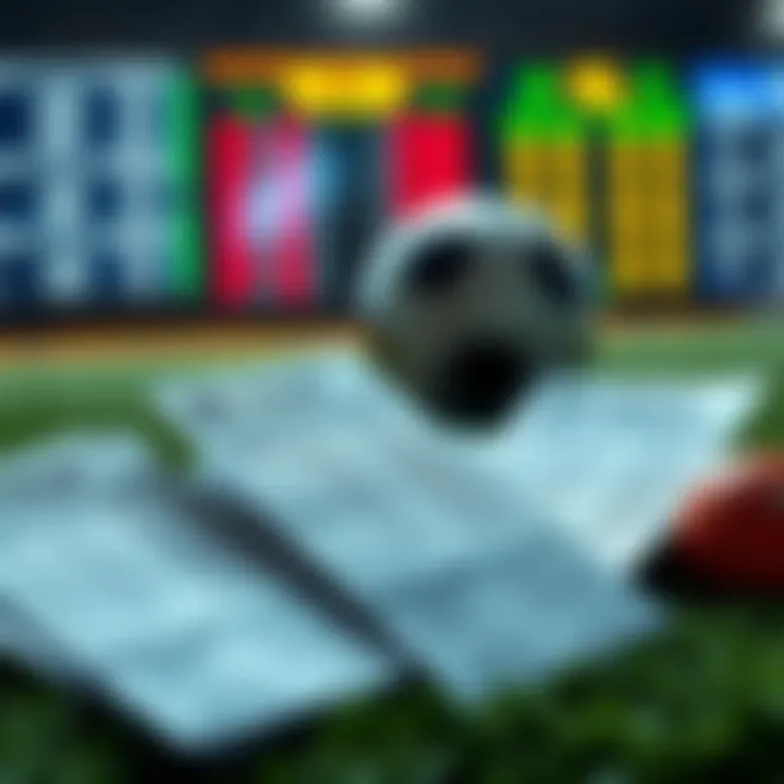 A collection of sports betting slips showing odds and popular bets for March 16, featuring a soccer ball and a scoreboard in the background.