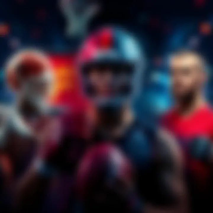 A collage showing football, basketball, and UFC fighters with betting odds