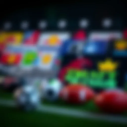 Various sports betting platform logos with a focus on FanDuel and DraftKings