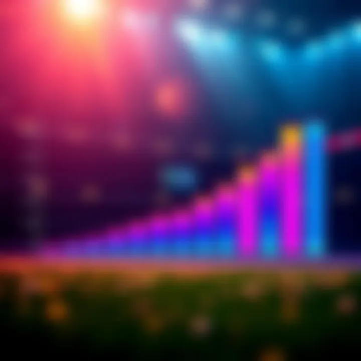 A colorful chart displaying the growth of a sports betting balance over a month, showing increases from 1X to 10X.