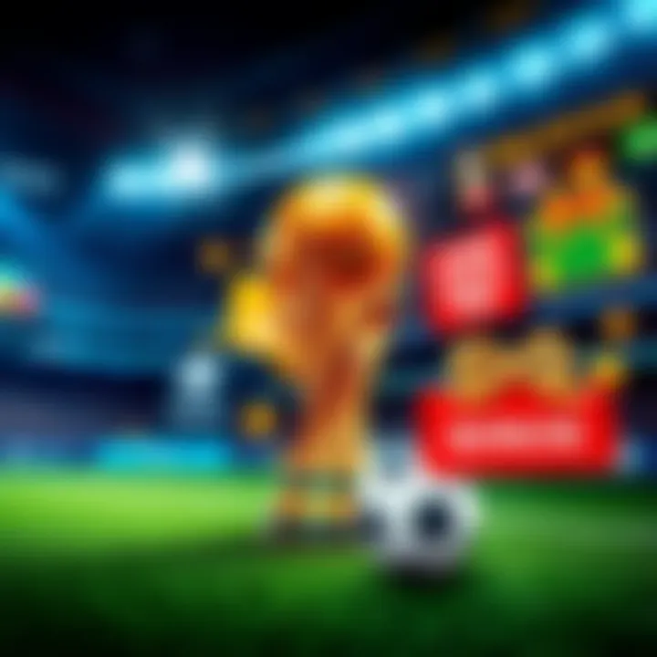 Sports betting promotions for World Cup A vibrant graphic showing various sports betting bonuses and promotional offers related to the World Cup