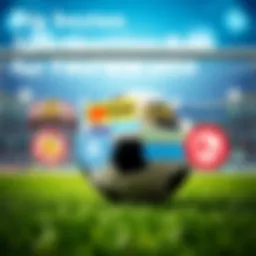 A collage of logos from popular sportsbooks like Caesars and FanDuel with a soccer ball and goal in the background
