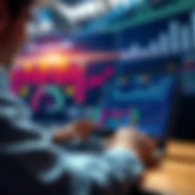 Sports Betting Strategies A person analyzing sports betting odds and strategies on a laptop with graphs and charts on the screen.