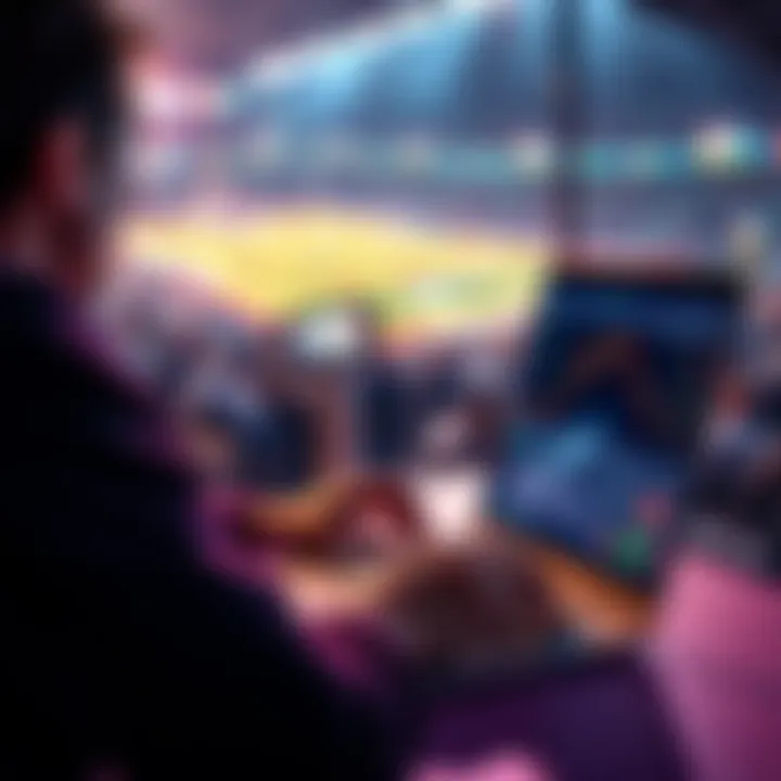 A person analyzing sports stats and placing bets on a laptop during playoff season.