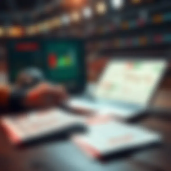 A person analyzing sports statistics and odds on a laptop with betting slips on the table