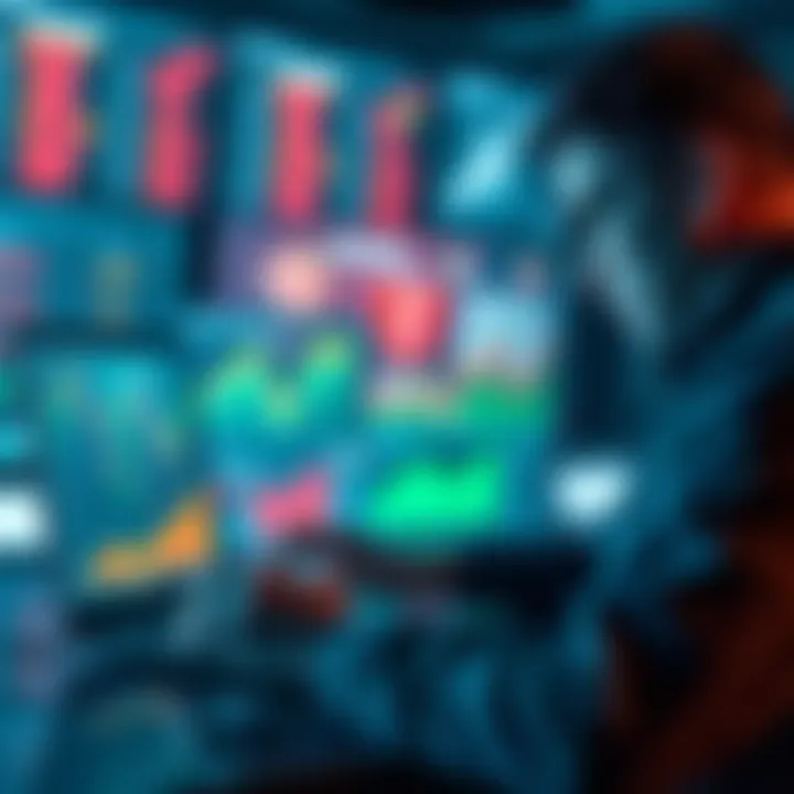 A person analyzing betting data on a laptop with charts and statistics on the screen