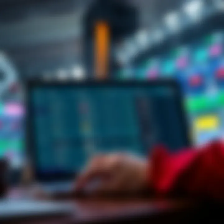 A person analyzing sports betting options on a laptop, showing odds and selections for a parlay bet.