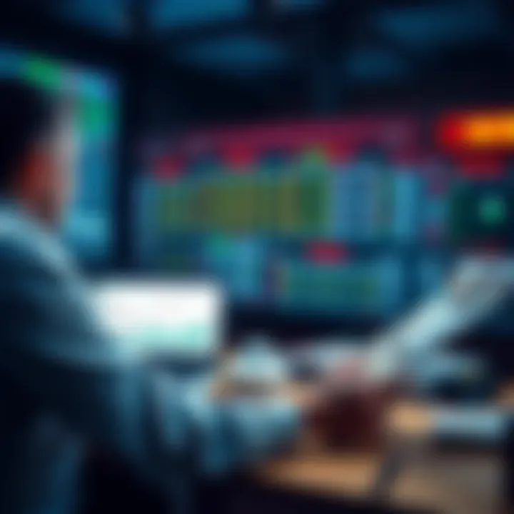 A person analyzing sports statistics and making betting decisions at a desk with a laptop and sports magazines