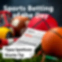 Sports Betting Tip of the Day A graphic showing a sports betting slip with odds displayed, surrounded by sports equipment like a football and basketball.