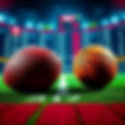 A graphic showing a football and basketball with betting odds in the background, representing a parlay bet