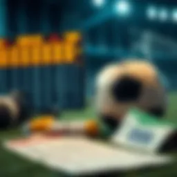 A sports betting scene featuring odds, a soccer ball, and a betting slip.