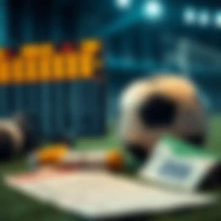 A sports betting scene featuring odds, a soccer ball, and a betting slip.