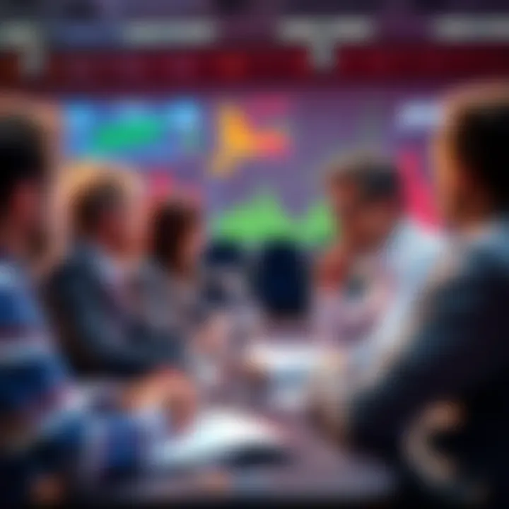 People discussing sports betting tips in a forum setting with charts and graphs in the background