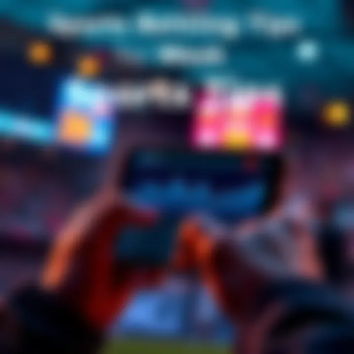 A person checking sports betting tips on a mobile device with graphs showing past wins and losses.