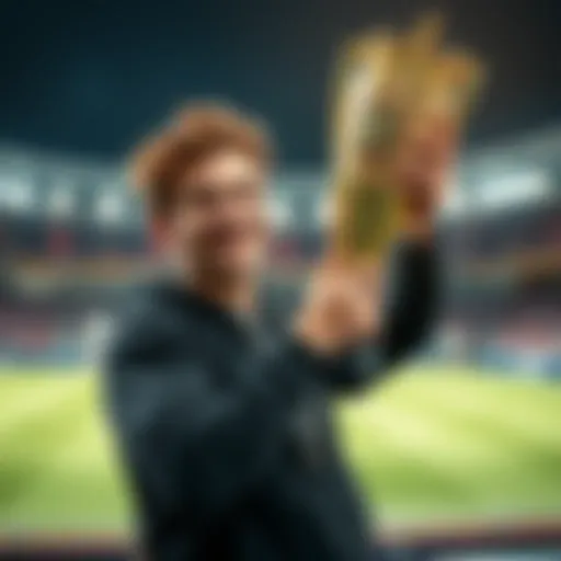 A person with a big smile holding a trophy in a sports setting, celebrating their victory.