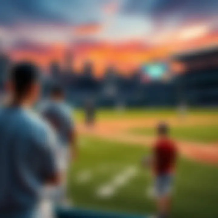 Players on the field during spring training, with basketball players warming up in the background