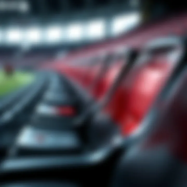 Close-up view of stained seats in a stadium, showing the impact of a player during home games.