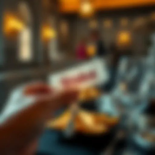 A hand holding a fortune cookie revealing the Stake logo inside. Laughter and surprise fill the atmosphere during a dinner.