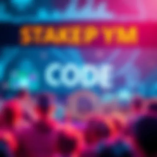 Graphic showing promotional codes for Stakepym and Stakecomm, highlighting rewards and benefits