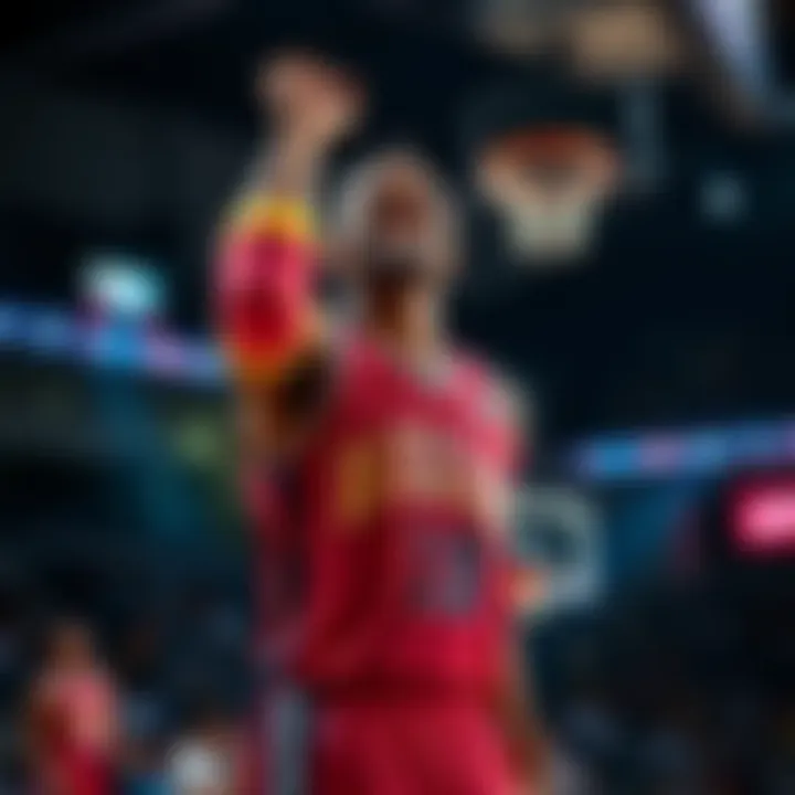 Stephon celebrating after scoring 3 points during halftime of a basketball game