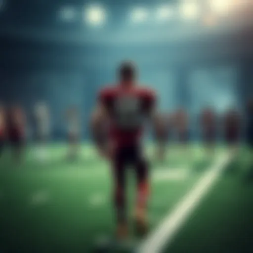 A football field scene with a player named Stephon Castle in the center, surrounded by concerned teammates and fans looking anxious about the game's outcome.