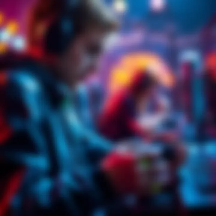 A player strategizing with a gaming controller in a competitive setting, focused on overcoming challenges after reaching Platinum 5 rank.