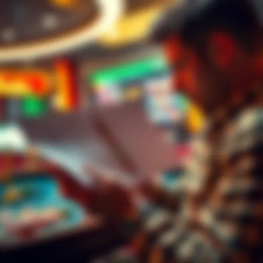 A player studying a strategy card with game indexes for analyzing variations while preparing for a trip to Las Vegas.