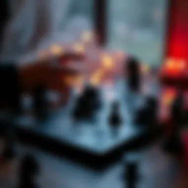 A strategic board game display featuring dark thematic elements, highlighting protective strategies and sacrifice in play.