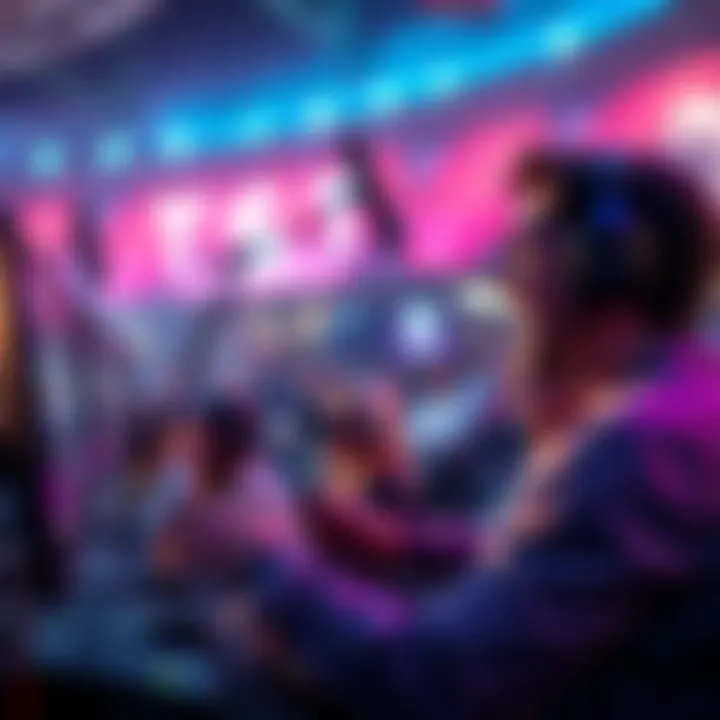 A streamer engaging with fans during a live session, showing excitement and energy, while comments scroll on the screen.