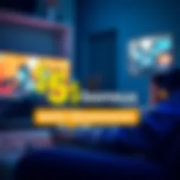 Streaming on Stake for Bonus A person streaming on a laptop with excitement, highlighting a $5 bonus offer from Stake.
