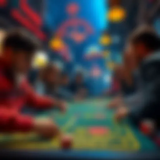 Group of people playing Street Craps with dice on the street