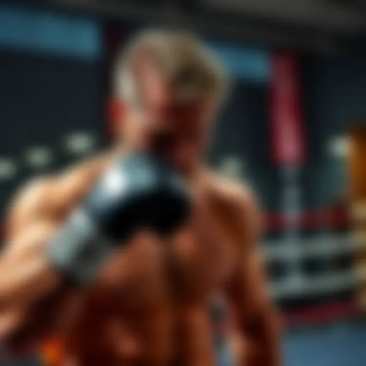 Strickland training hard in the gym for his upcoming fight with Fluffy.