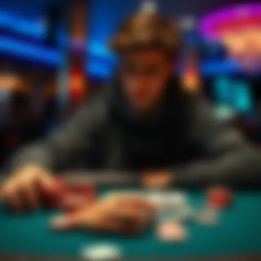 Student Reflects on Gambling Loss A young student sitting at a table with empty poker chips and a sad expression, symbolizing financial loss from gambling.