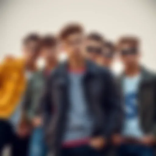 A group of boys showcasing their trendy outfits, exuding confidence and style.