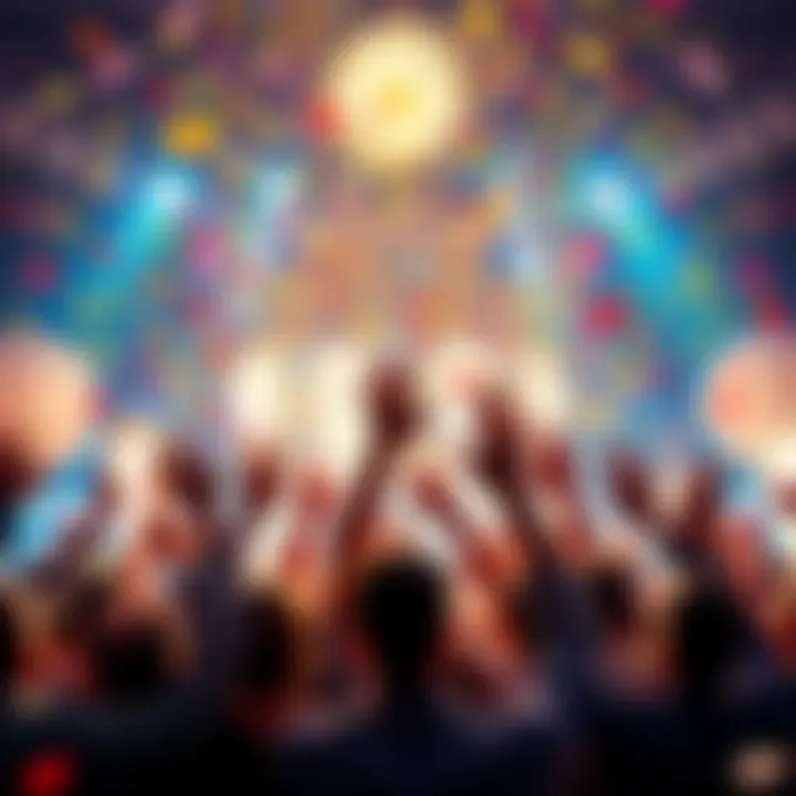 People celebrating their achievements with cheers and confetti