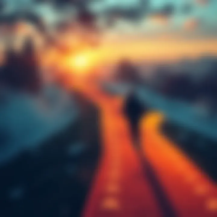 A person walking along a path marked by upward arrows, symbolizing success and progress after three days of wins.
