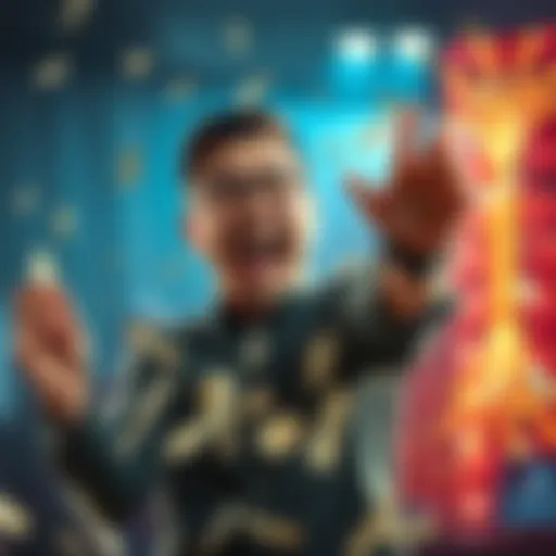 A person excitedly counting money and celebrating a financial win