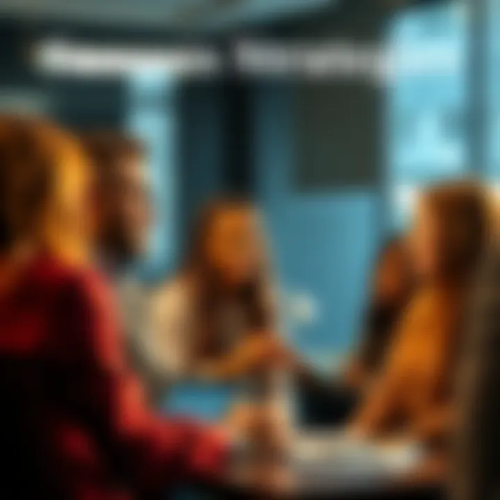 A group of diverse people discussing strategies for achieving monthly goals.