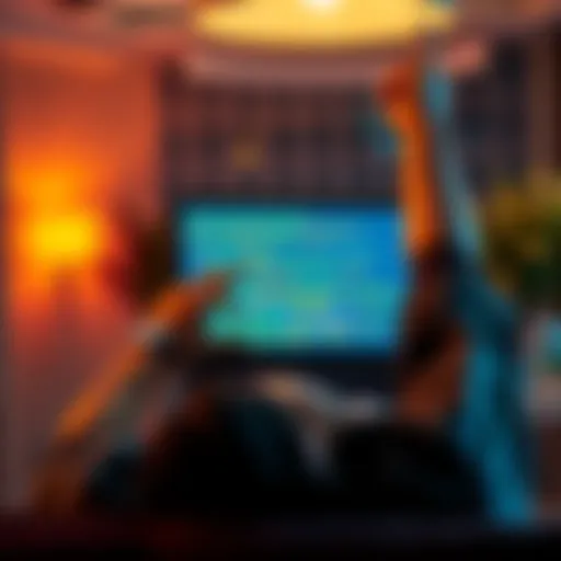 Person celebrating success with a laptop and code on screen, symbolizing financial gains from a Telegram code.