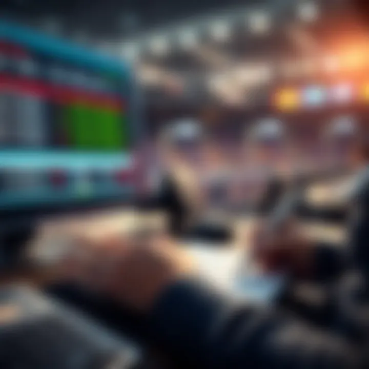 A person analyzing sports betting odds and making notes on a notepad while looking at a computer screen displaying odds, focusing on parlays.