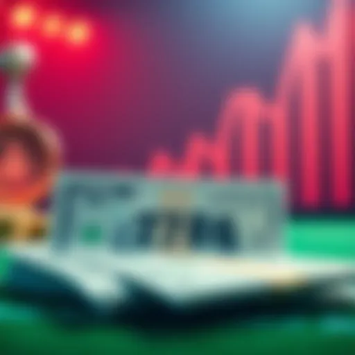 A graphic representation of a betting success showing a profit of 278.56 dollars with betting slips and a rising graph in the background.