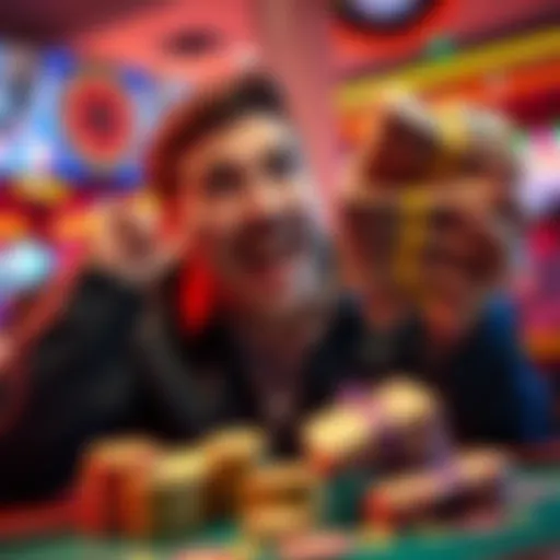 A happy person holding a stack of cash after winning big in gambling, symbolizing success from a small bet.