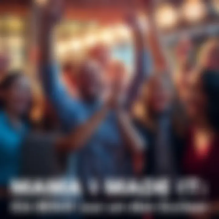 A group of happy individuals celebrating their accomplishments with smiles and cheers, highlighting their success stories.