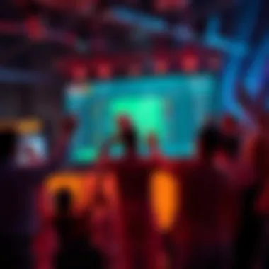 People celebrating the successful launch of a betting project with various betting options displayed on a screen.