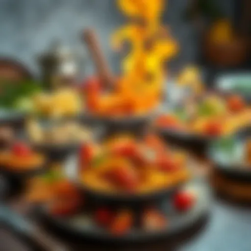 A variety of colorful dishes prepared for Sunday cooking, featuring fresh ingredients and surprising recipes.