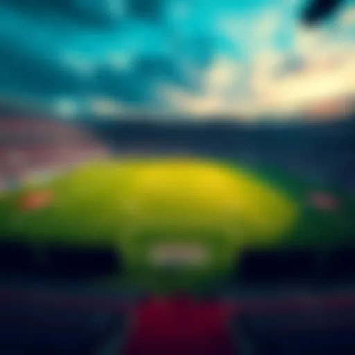 A football field with promotional banners for Super Bowl 2026 betting bonuses displayed around the sidelines.