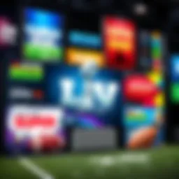 A display of various sports betting offers for the Super Bowl LX, featuring promotional banners and odds